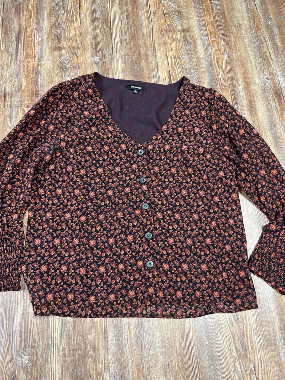 Madewell floral button up shirt Size S